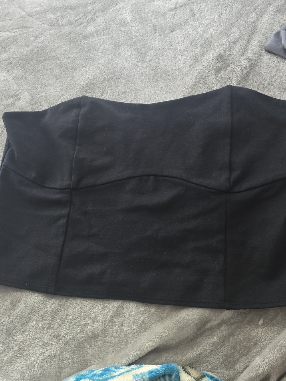 a new day Black Strapless Bustier Top with Structured Seams